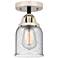 Nouveau 2 Bell 5" LED Semi-Flush Mount - Black Polished Nickel - Seedy