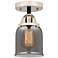 Nouveau 2 Bell 5" LED Semi-Flush Mount - Black Polished Nickel - Smoke