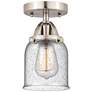 Nouveau 2 Bell 5" LED Semi-Flush Mount - Brushed Satin Nickel - Seedy