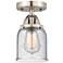 Nouveau 2 Bell 5" LED Semi-Flush Mount - Brushed Satin Nickel - Seedy