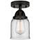 Nouveau 2 Bell 5" LED Semi-Flush Mount - Matte Black - Clear Shade