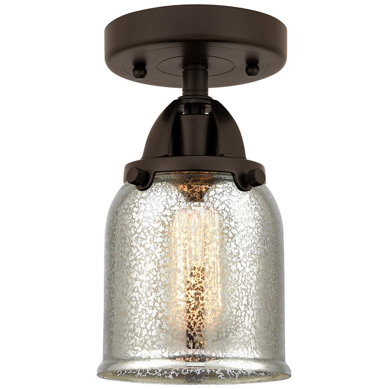 Image 1 Nouveau 2 Bell 5" LED Semi-Flush Mount - Oil Rubbed Bronze - Silver Me