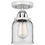 Nouveau 2 Bell 5" LED Semi-Flush Mount - Polished Chrome - Clear Shade