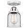 Nouveau 2 Bell 5" LED Semi-Flush Mount - Polished Chrome - Clear Shade