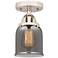 Nouveau 2 Bell 5" LED Semi-Flush Mount - Polished Nickel - Plated Smok