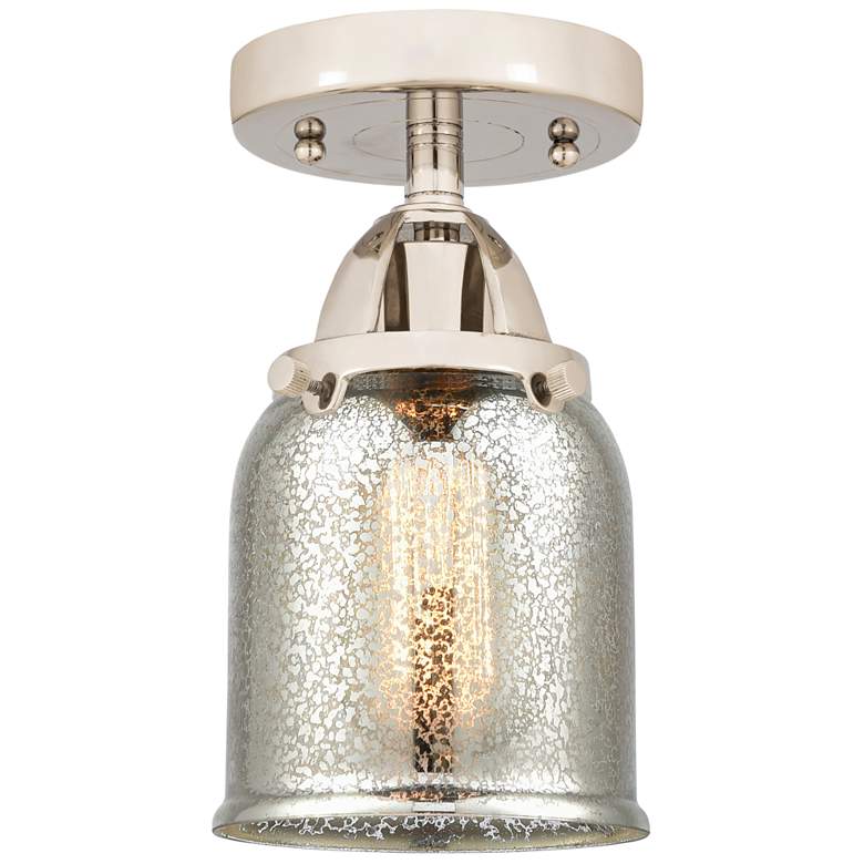 Image 1 Nouveau 2 Bell 5" LED Semi-Flush Mount - Polished Nickel - Silver Merc