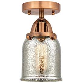 Image1 of Nouveau 2 Bell 5" Semi-Flush Mount - Antique Copper - Silver Plated Me