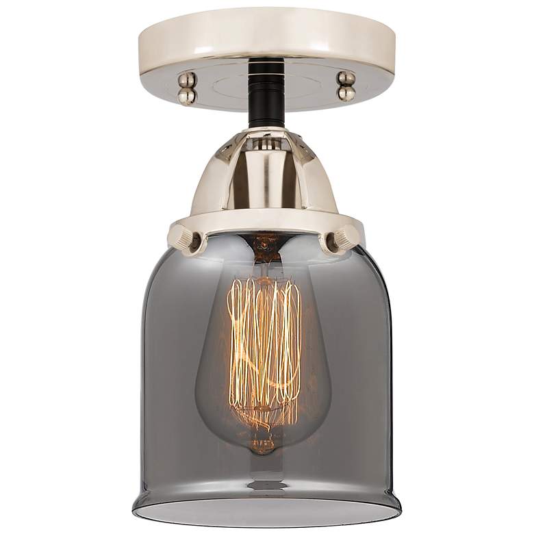 Image 1 Nouveau 2 Bell 5" Semi-Flush Mount - Black Polished Nickel - Plated Sm