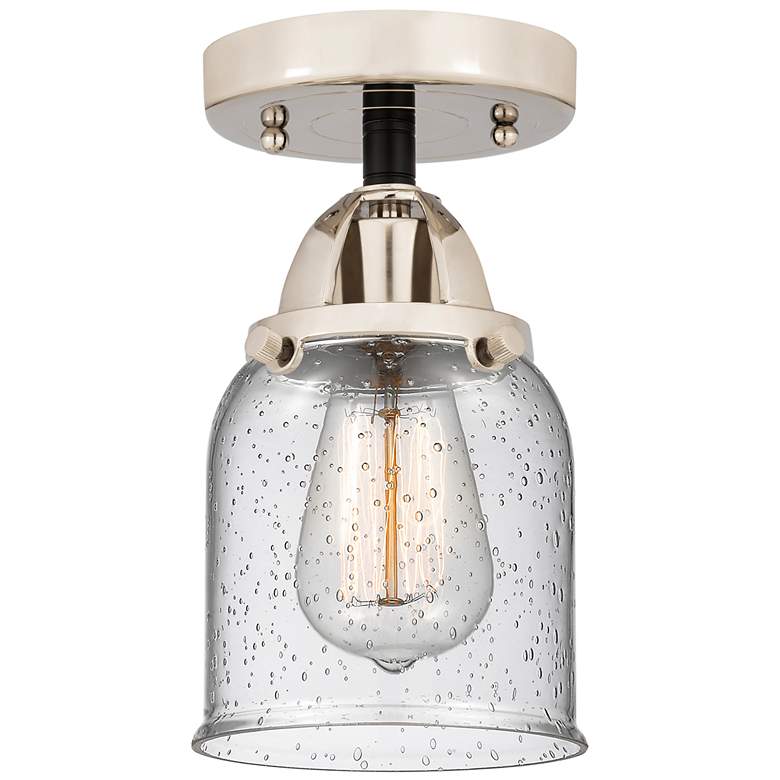 Image 1 Nouveau 2 Bell 5" Semi-Flush Mount - Black Polished Nickel - Seedy Sha
