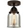 Nouveau 2 Bell 5" Semi-Flush Mount - Oil Rubbed Bronze - Silver Mercur