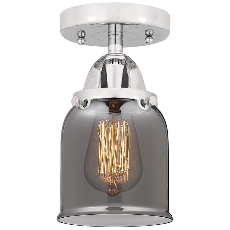 Image 1 Nouveau 2 Bell 5" Semi-Flush Mount - Polished Chrome - Plated Smoke Sh