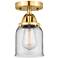 Nouveau 2 Bell 5" Semi-Flush Mount - Satin Gold - Clear Shade