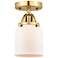 Nouveau 2 Bell 5" Semi-Flush Mount - Satin Gold - Matte White Shade