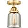 Nouveau 2 Bell 5" Semi-Flush Mount - Satin Gold - Silver Plated Mercur