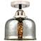 Nouveau 2 Bell 8" LED Semi-Flush - Black Polished Nickel - Silver Merc