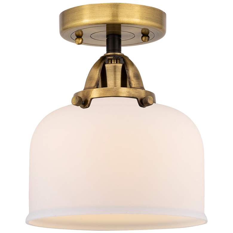 Image 1 Nouveau 2 Bell 8" LED Semi-Flush Mount - Black Antique Brass - Matte W
