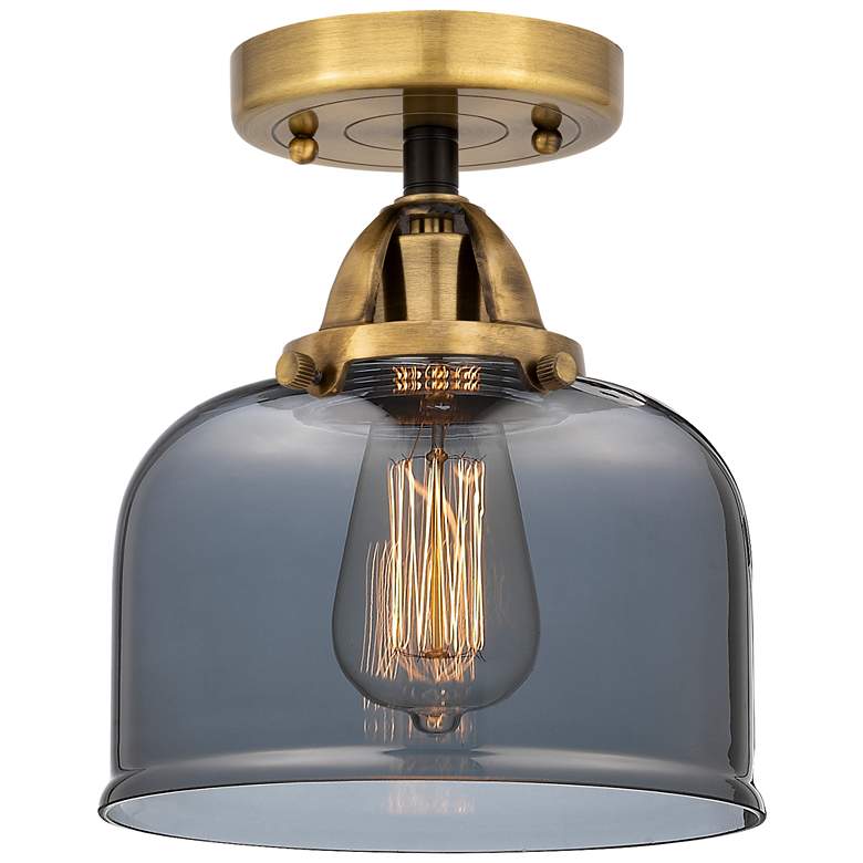 Image 1 Nouveau 2 Bell 8" LED Semi-Flush Mount - Black Antique Brass - Plated