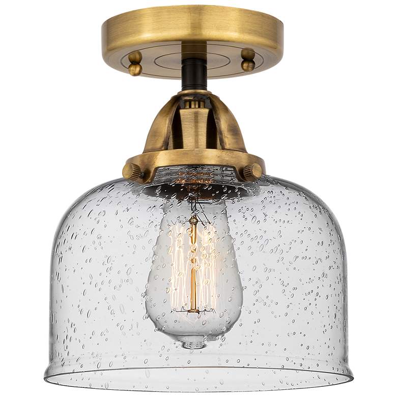 Image 1 Nouveau 2 Bell 8" LED Semi-Flush Mount - Black Antique Brass - Seedy S