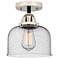 Nouveau 2 Bell 8" LED Semi-Flush Mount - Black Polished Nickel - Seedy