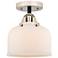 Nouveau 2 Bell 8" LED Semi-Flush Mount - Black Polished Nickel - White