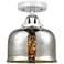 Nouveau 2 Bell 8" LED Semi-Flush Mount - Chrome - Silver Plated Mercur