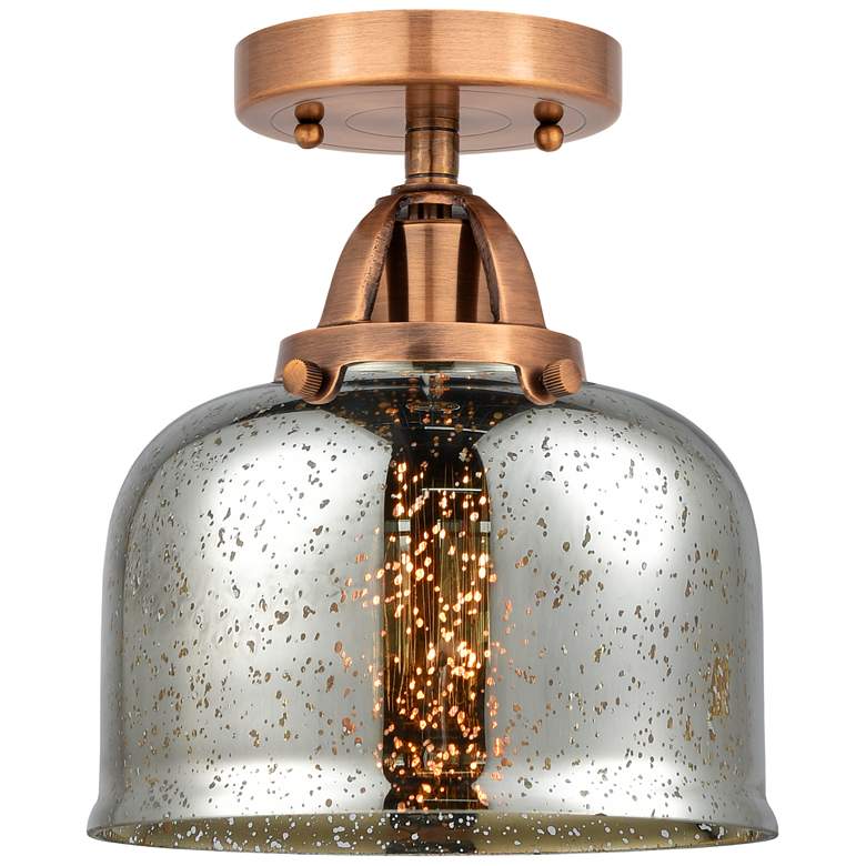Image 1 Nouveau 2 Bell 8 inch LED Semi-Flush Mount - Copper - Silver Plated Mercur