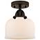 Nouveau 2 Bell 8" LED Semi-Flush Mount - Oil Rubbed Bronze - Matte Whi