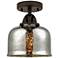 Nouveau 2 Bell 8" LED Semi-Flush Mount - Oil Rubbed Bronze - Silver Me