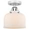 Nouveau 2 Bell 8" LED Semi-Flush Mount - Polished Chrome - Matte White