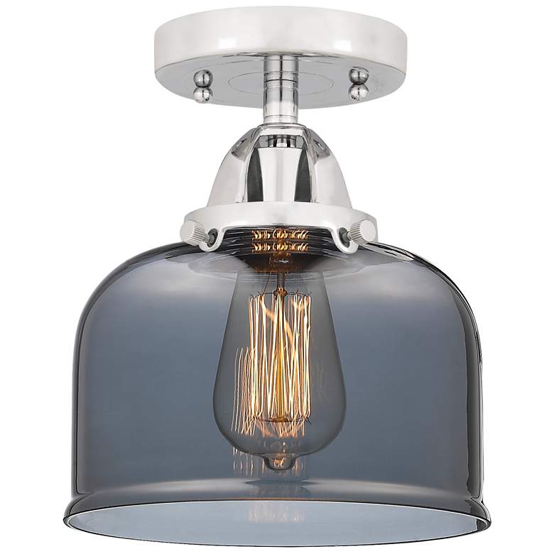 Image 1 Nouveau 2 Bell 8" LED Semi-Flush Mount - Polished Chrome - Plated Smok