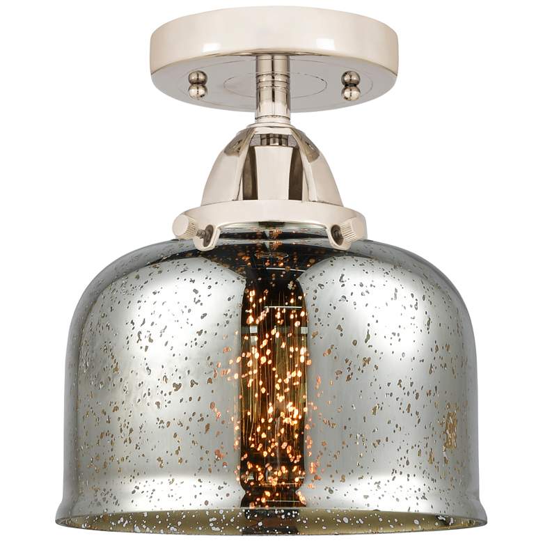 Image 1 Nouveau 2 Bell 8" LED Semi-Flush Mount - Polished Nickel - Silver Merc