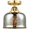 Nouveau 2 Bell 8" LED Semi-Flush Mount - Satin Gold - Silver Plated Me