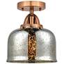 Nouveau 2 Bell 8" Semi-Flush Mount - Antique Copper - Silver Plated Me