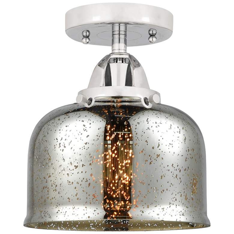 Image 1 Nouveau 2 Bell 8" Semi-Flush Mount - Chrome - Silver Plated Mercury
