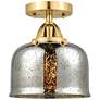 Nouveau 2 Bell 8" Semi-Flush Mount - Satin Gold - Silver Plated Mercur