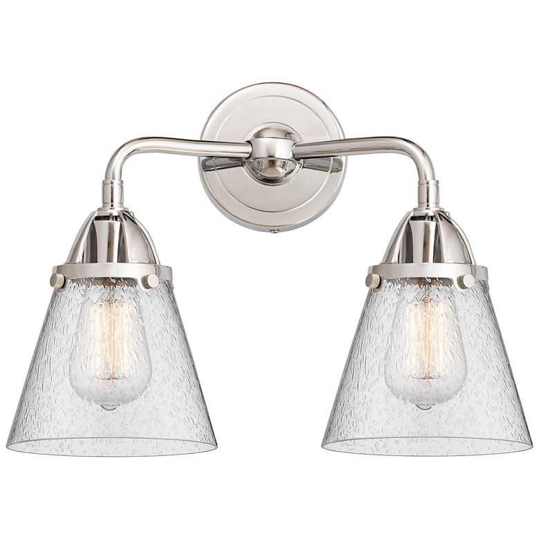 Image 1 Nouveau 2 Cone 6" 2 Light 14" Bath Light - Polished Chrome - Seed