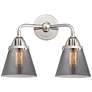 Nouveau 2 Cone 6" 2 Light 14" Bath Light - Polished Chrome - Smok