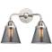 Nouveau 2 Cone 6" 2 Light 14" Bath Light - Polished Chrome - Smok