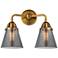 Nouveau 2 Cone 6" 2 Light 14" LED Bath Light - Brushed Brass - Sm