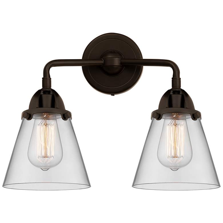 Image 1 Nouveau 2 Cone 6" 2 Light 14" LED Bath Light - Oil Rubbed Bronze
