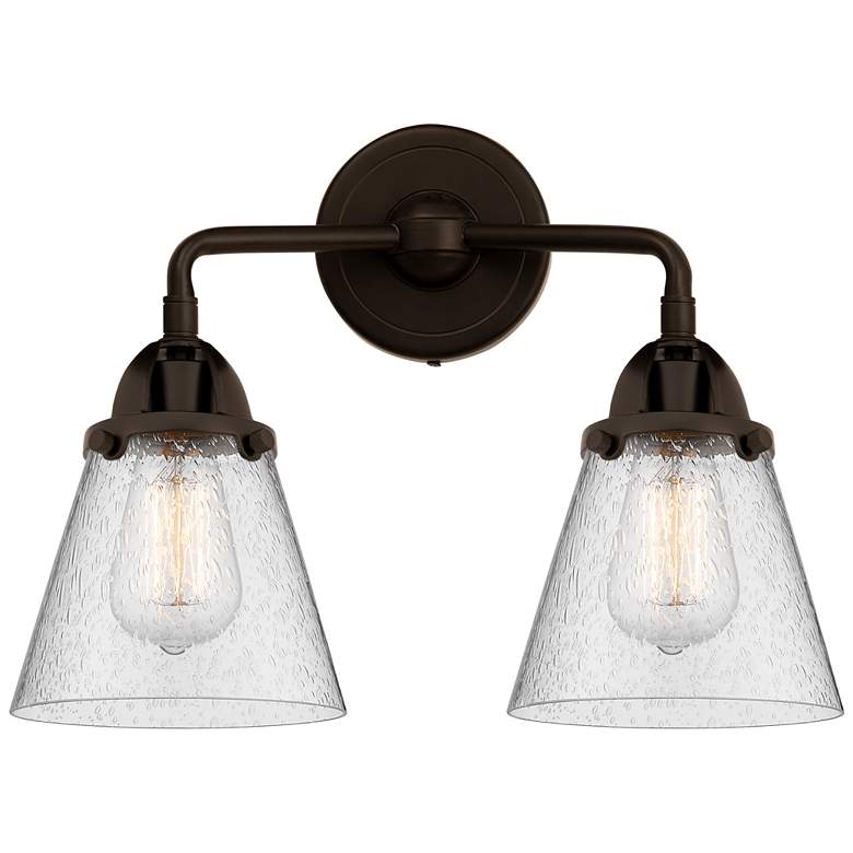 Image 1 Nouveau 2 Cone 6" 2 Light 14" LED Bath Light - Oil Rubbed Bronze