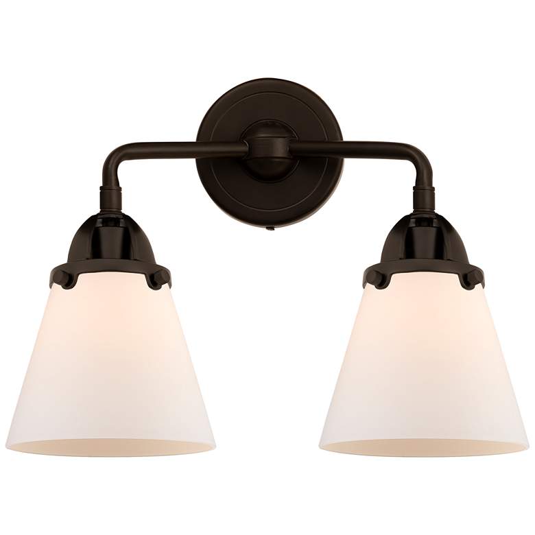 Image 1 Nouveau 2 Cone 6" 2 Light 14" LED Bath Light - Oil Rubbed Bronze