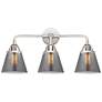 Nouveau 2 Cone 6" 3 Light 24" Bath Light - Polished Chrome - Smok