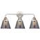Nouveau 2 Cone 6" 3 Light 24" Bath Light - Polished Chrome - Smok