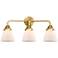 Nouveau 2 Cone 6" 3 Light 24" Bath Light - Satin Gold - Matte Whi