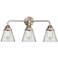 Nouveau 2 Cone 6" 3 Light 24" LED Bath Light - Brushed Satin Nick