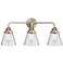 Nouveau 2 Cone 6" 3 Light 24" LED Bath Light - Brushed Satin Nick