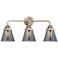 Nouveau 2 Cone 6" 3 Light 24" LED Bath Light - Brushed Satin Nick