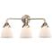 Nouveau 2 Cone 6" 3 Light 24" LED Bath Light - Brushed Satin Nick