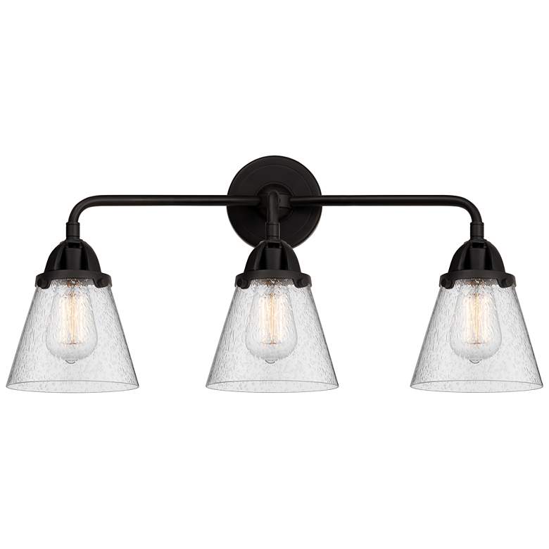 Image 1 Nouveau 2 Cone 6" 3 Light 24" LED Bath Light - Matte Black - Seed